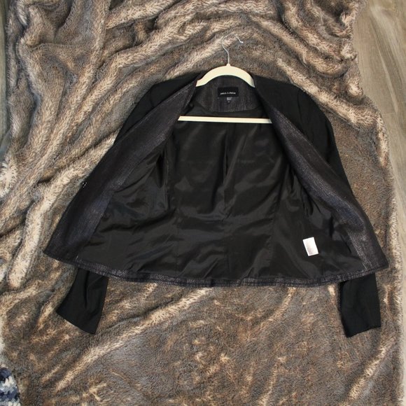 Judith & Charles Lightweight Black Stretch Linen Suit Jacket in Women's Size 2 - Picture 2 of 15